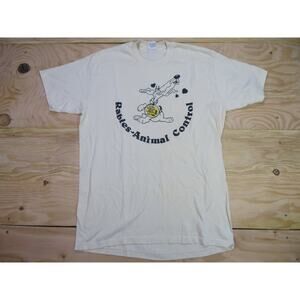 1981 Animal Control T-Shirt: Dog Puppy Design, Sz M/L Vintage